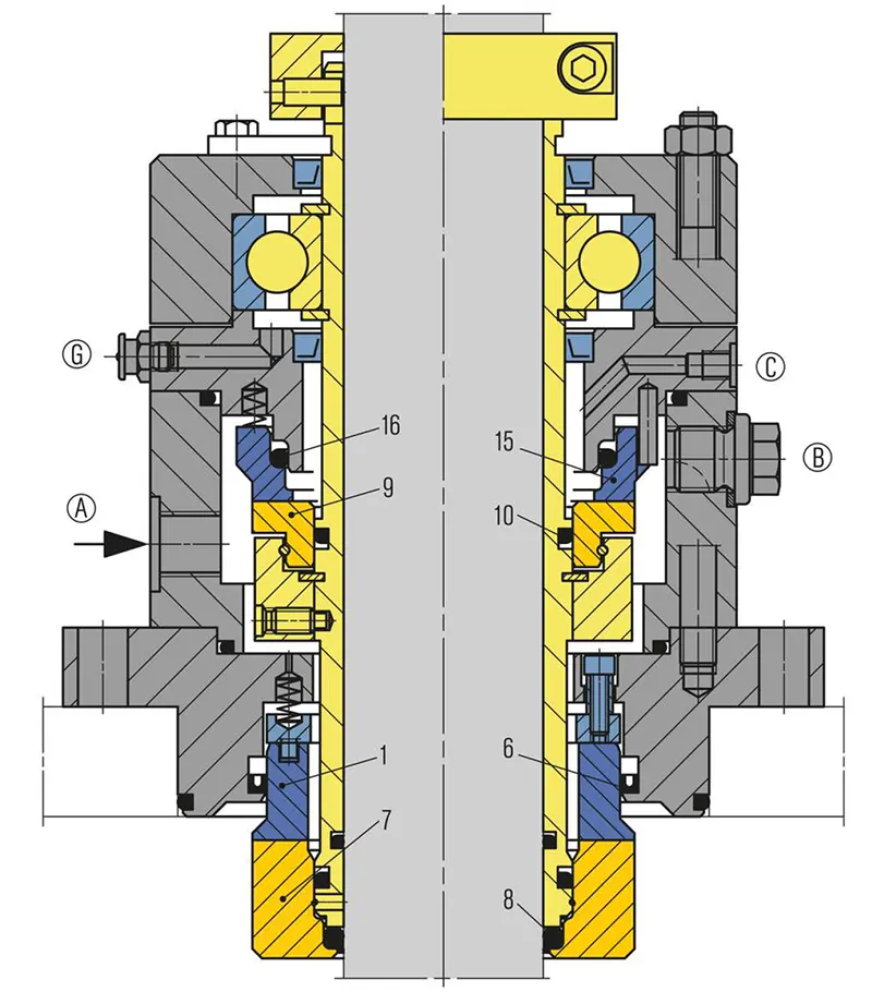 نقشه فنی مکانیکال سیل H-Brinker مدل AGSR
