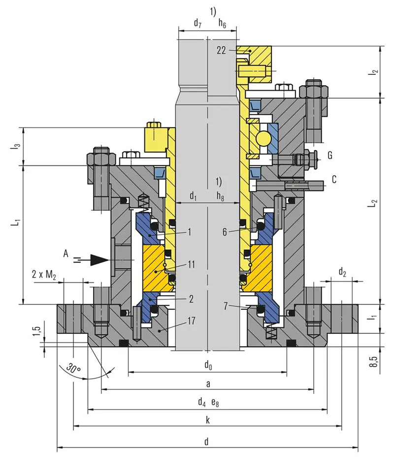 نقشه اجزاء مکانیکال سیل H-Brinker مدل HBGSZ