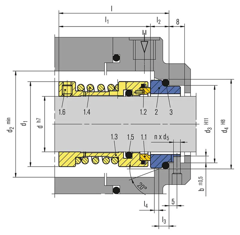 نقشه اجزاء مکانیکال سیل H-Brinker مدل HA211