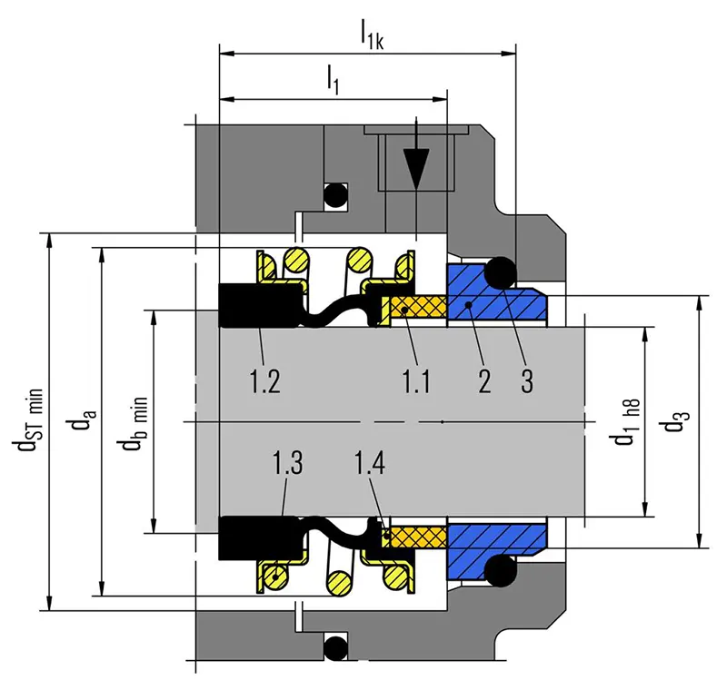 نقشه اجزاء مکانیکال سیل H-Brinker مدل eMG12