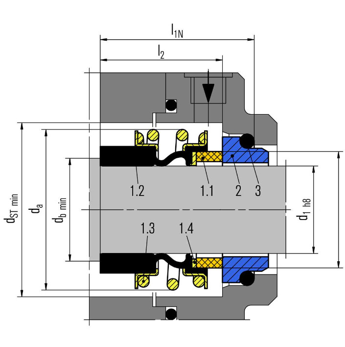 نقشه اجزاء مکانیکال سیل H-Brinker مدل eMG13