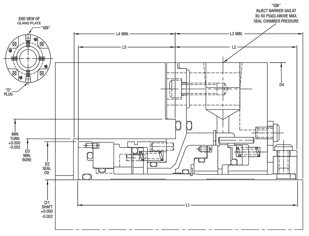 نقشه فنی مکانیکال سیل Iseal مدل IS2874