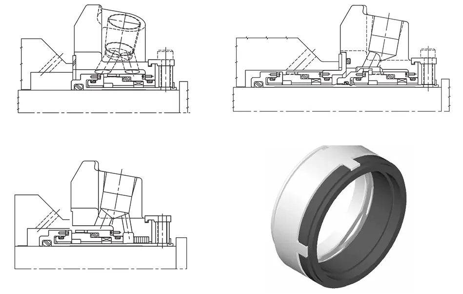 نقشه فنی مکانیکال سیل Iseal مدل IS5610V-VQ-VP